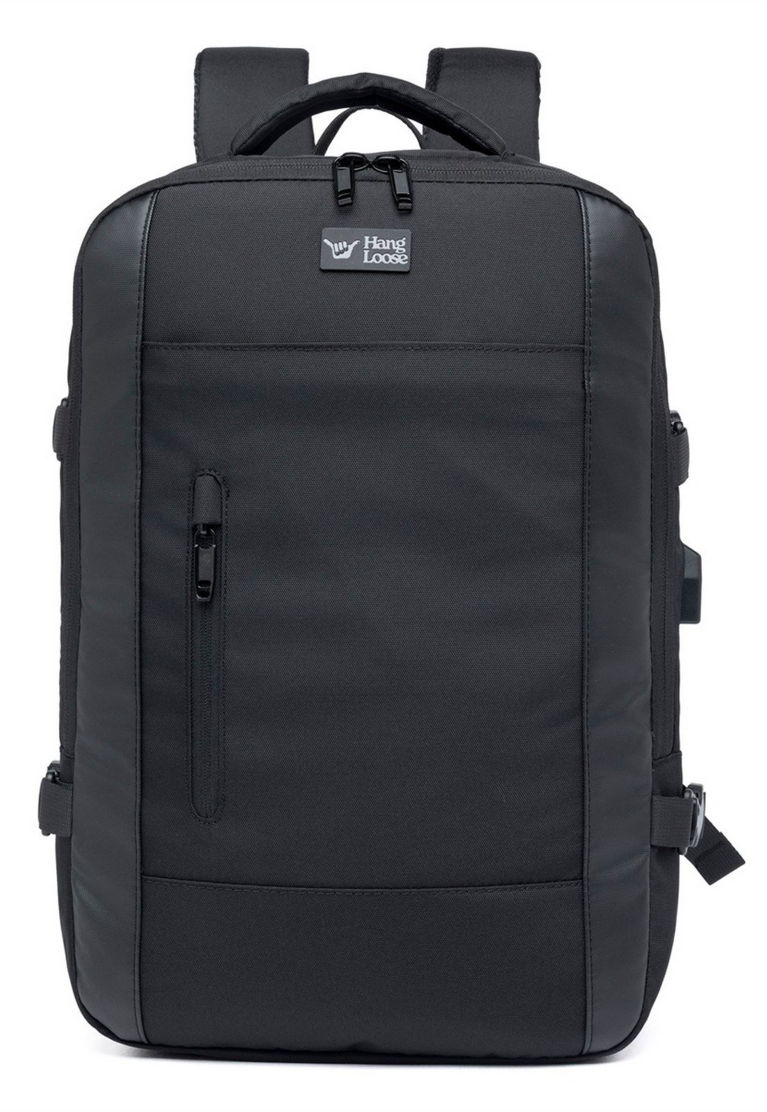 Mochila Executiva Hang Loose Bolsa Resistente Faculdade Trabalho Expansiva Preta