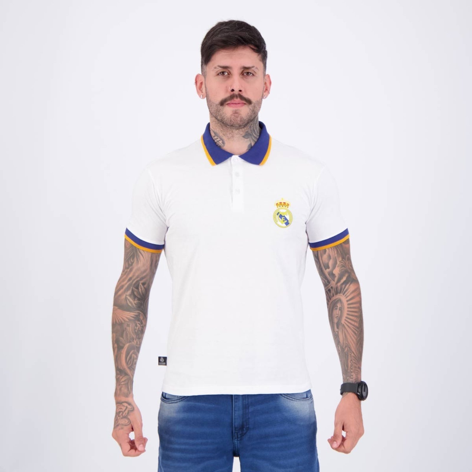 Vista 2 Polo Real Madrid Escudo Branca Balboa branco Balboa branco