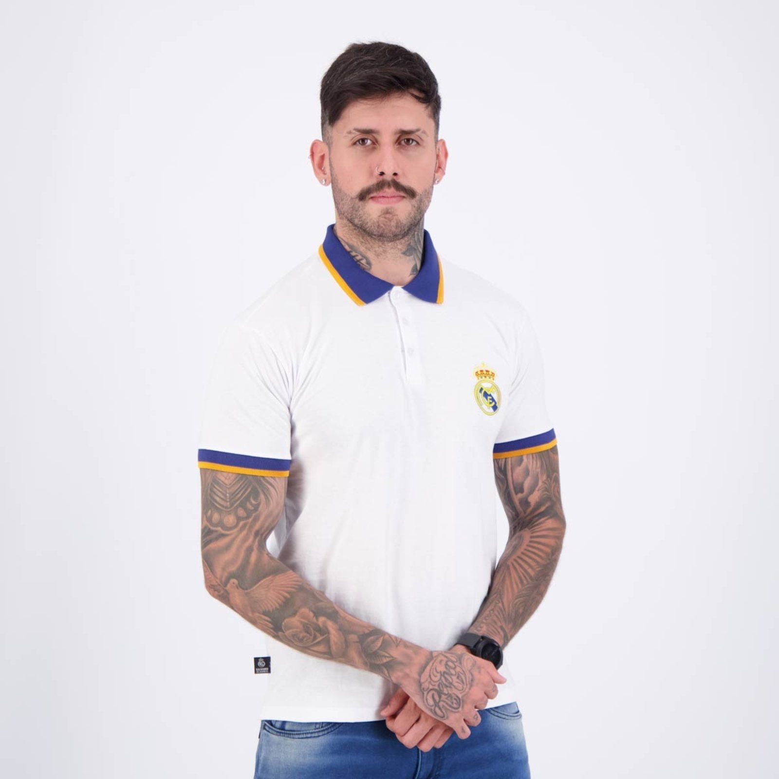 Vista 3 Polo Real Madrid Escudo Branca Balboa branco Balboa branco