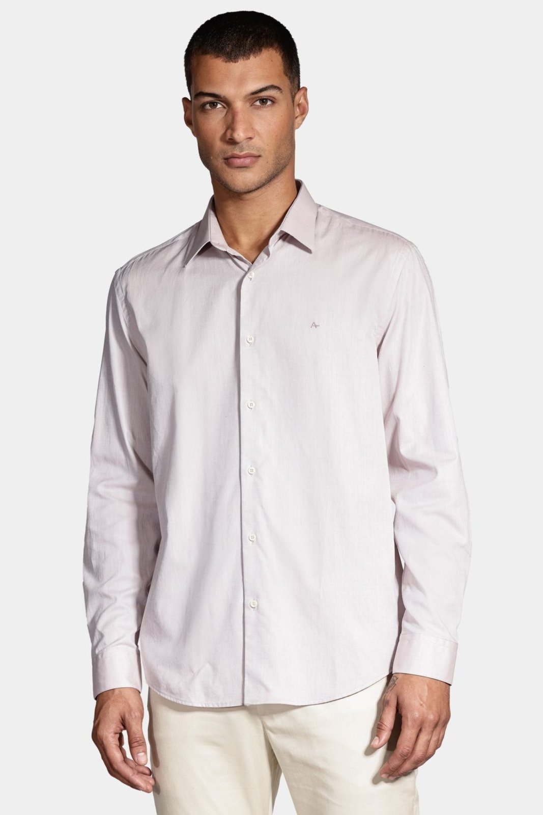 Camisa Aramis Manga Longa Regular Algodão Egípcio Cáqui