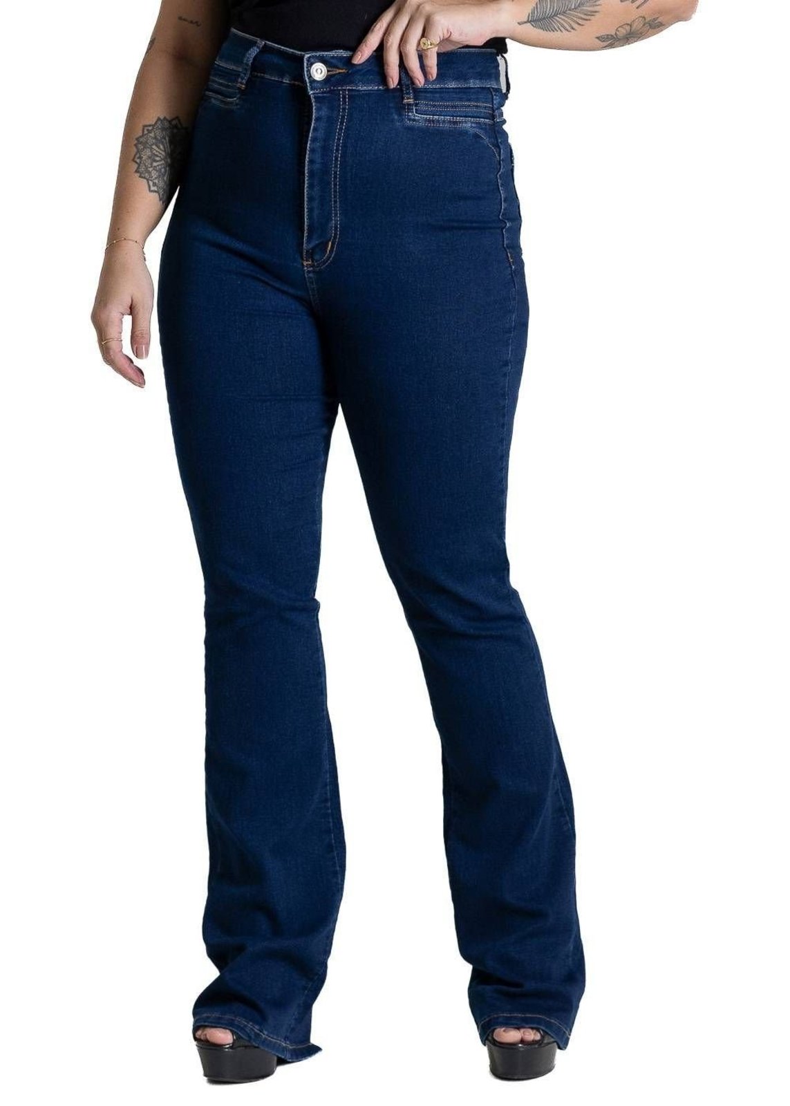 Calça Jeans Sawary Plus Size Boot Cut - 284078 - Azul - Sawary