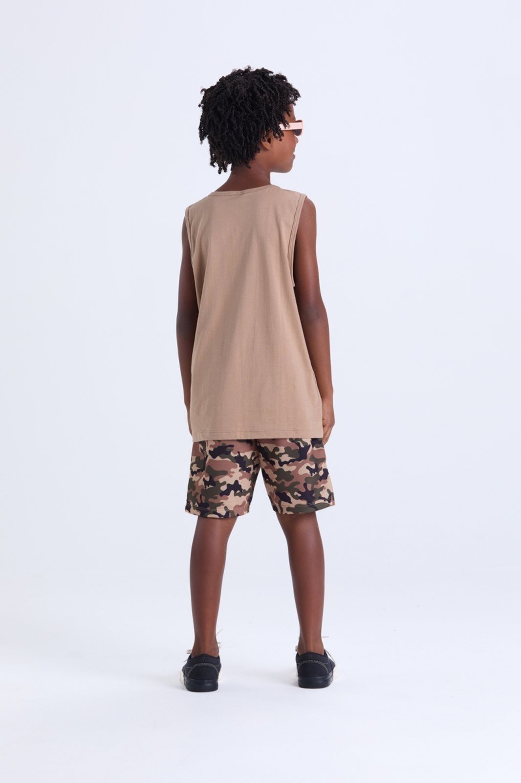 Vista 3 Infantil - Conjunto de Verão Regata e Bermuda Camuflada VIDA COSTEIRA branco VIDA COSTEIRA branco