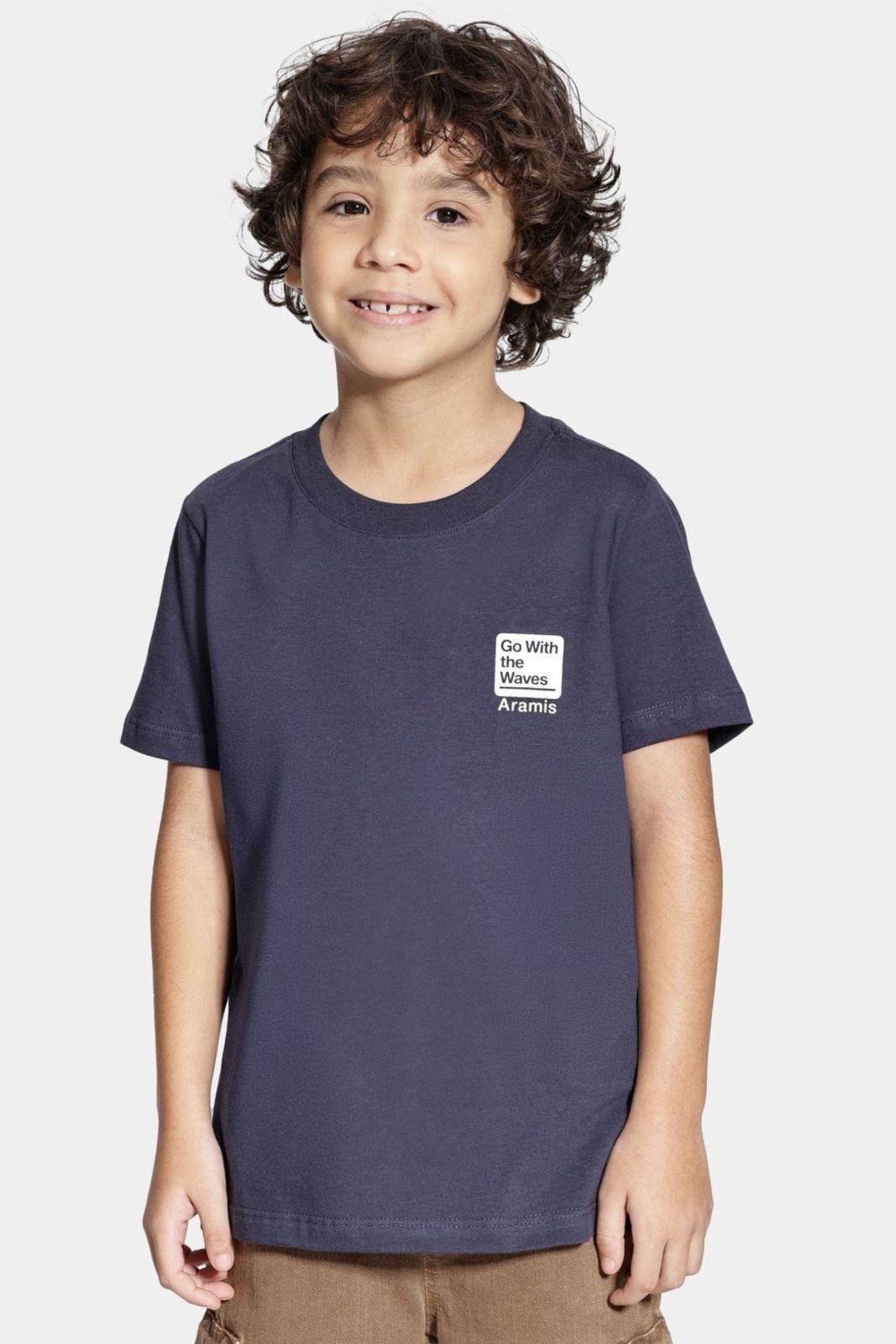 Infantil – Camiseta Aramis Manga Curta com frase Navy