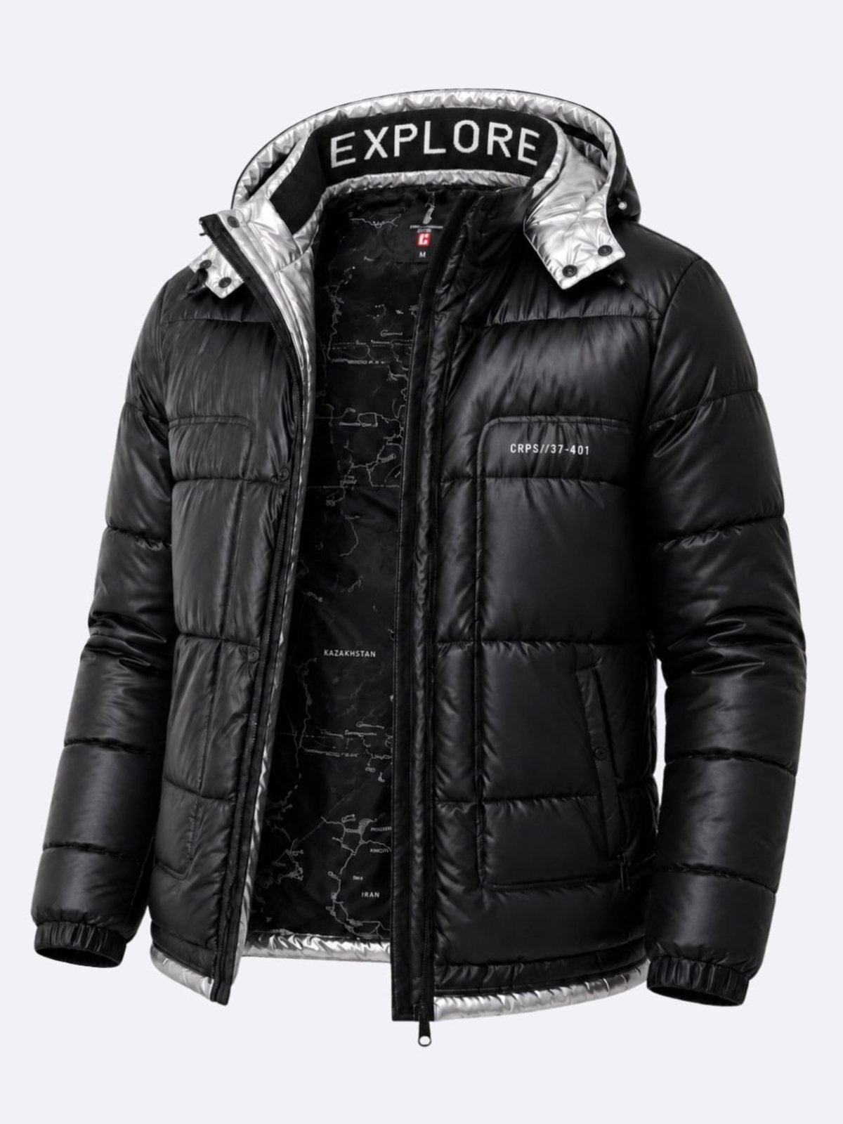 Jaqueta Masculina Bobojaco Puffer com Capuz Removível e Forro Crocker