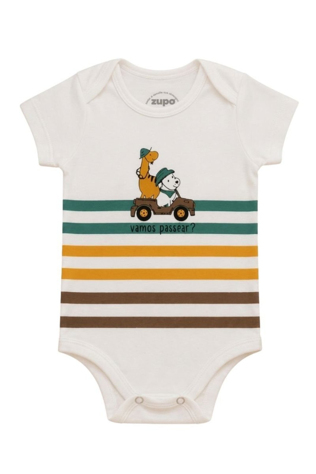 Infantil - Kit Menino 3 Peças Dinossauros Body Manga Longa e Curta + Calça com Punho Confortável