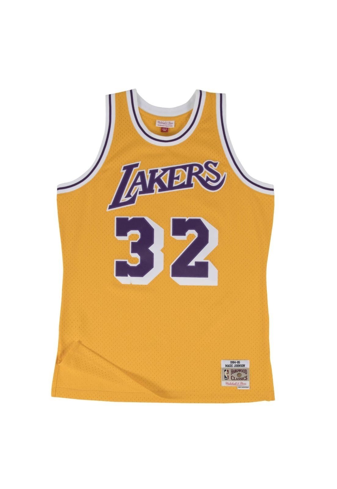 Regata Mitchell & Ness Swingman Jersey Los Angeles Lakers Home Magic Johnson 1984-1985 Amarela