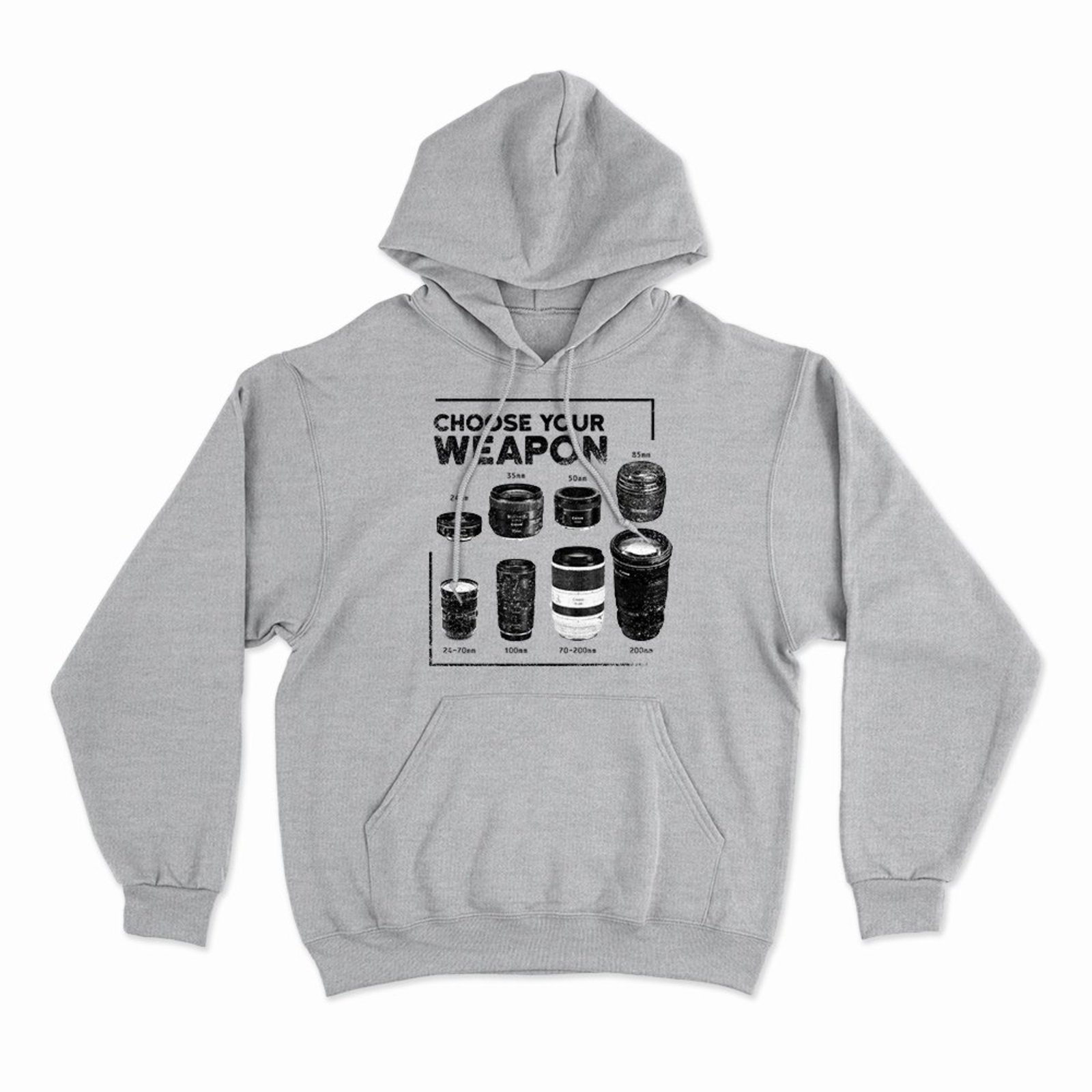 Moletom Com Capuz Camera Weapons - Mescla Cinza - Casual - Studio Geek