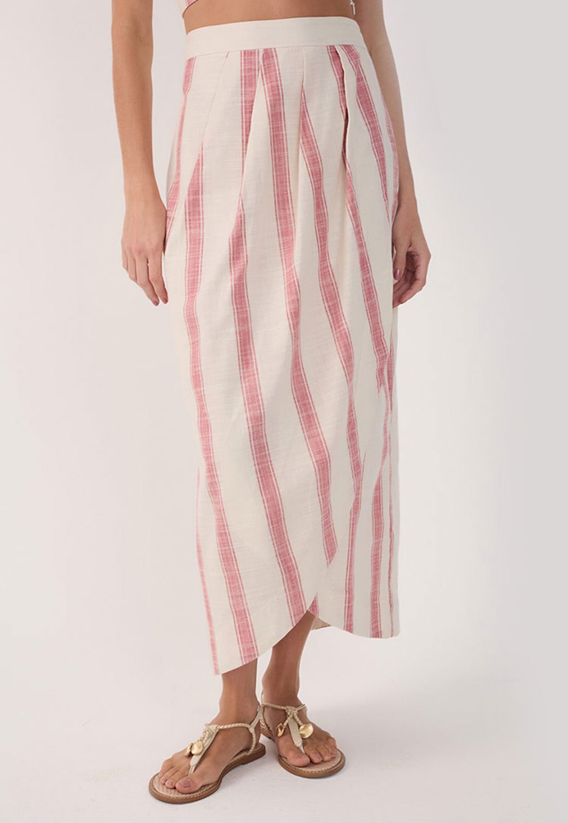 Saia Dress To Midi Listrada Off-White
