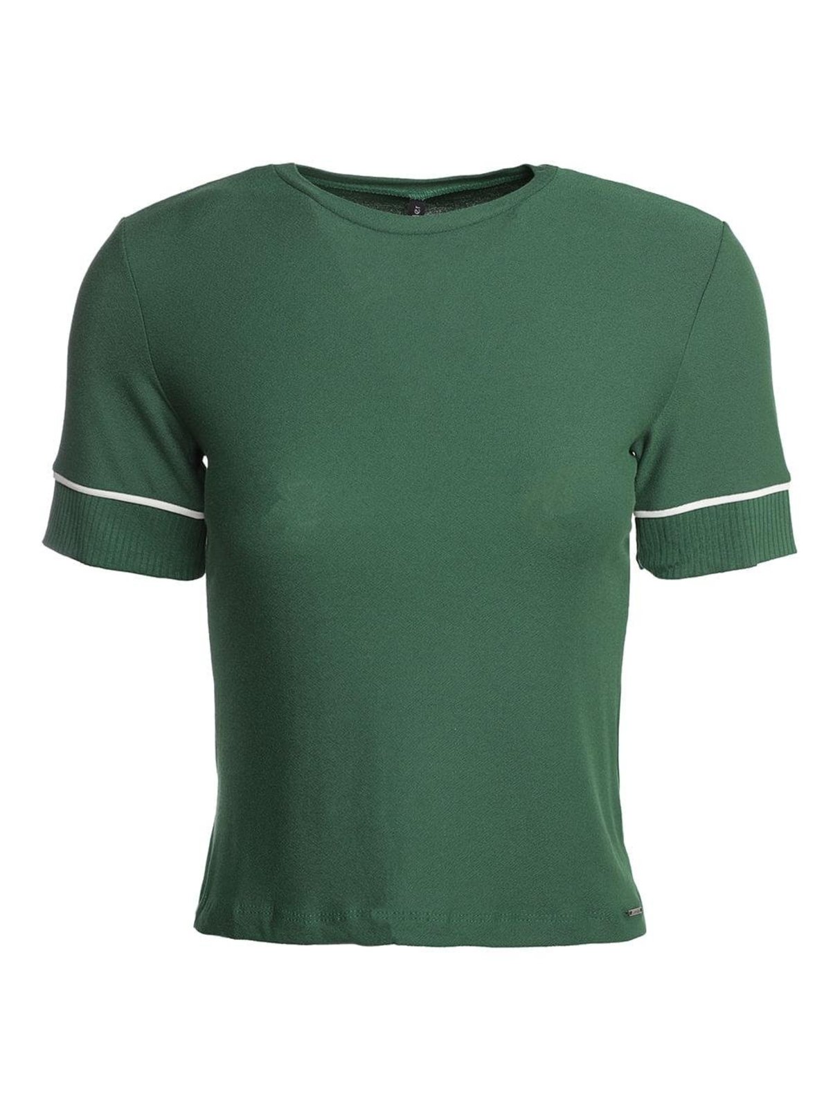 Blusa Malha Crepe Manga Curta Feminina VERDE