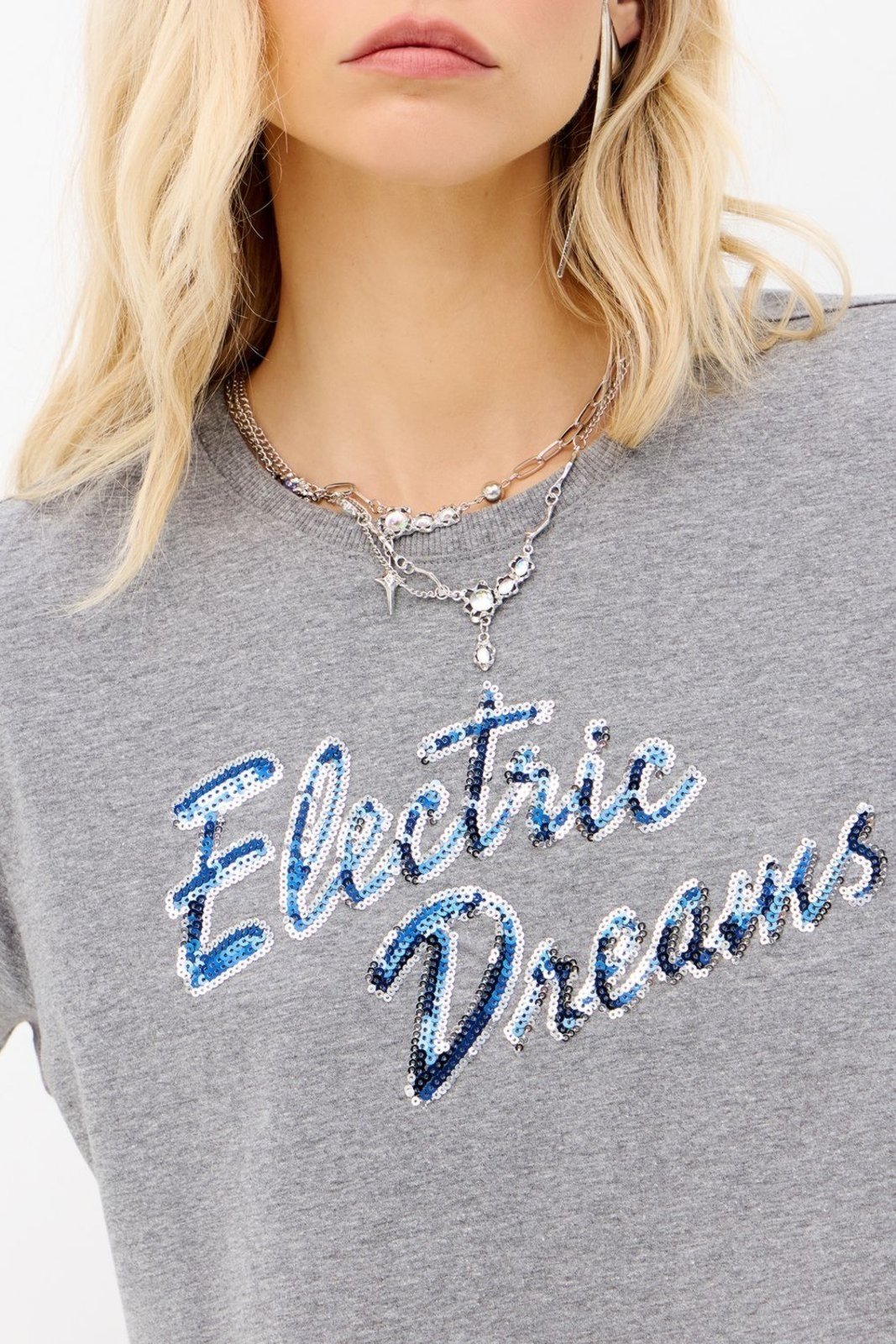 Vista 3 T-Shirt Eletric Dreams Feminina Inblanche cinza Inblanche cinza