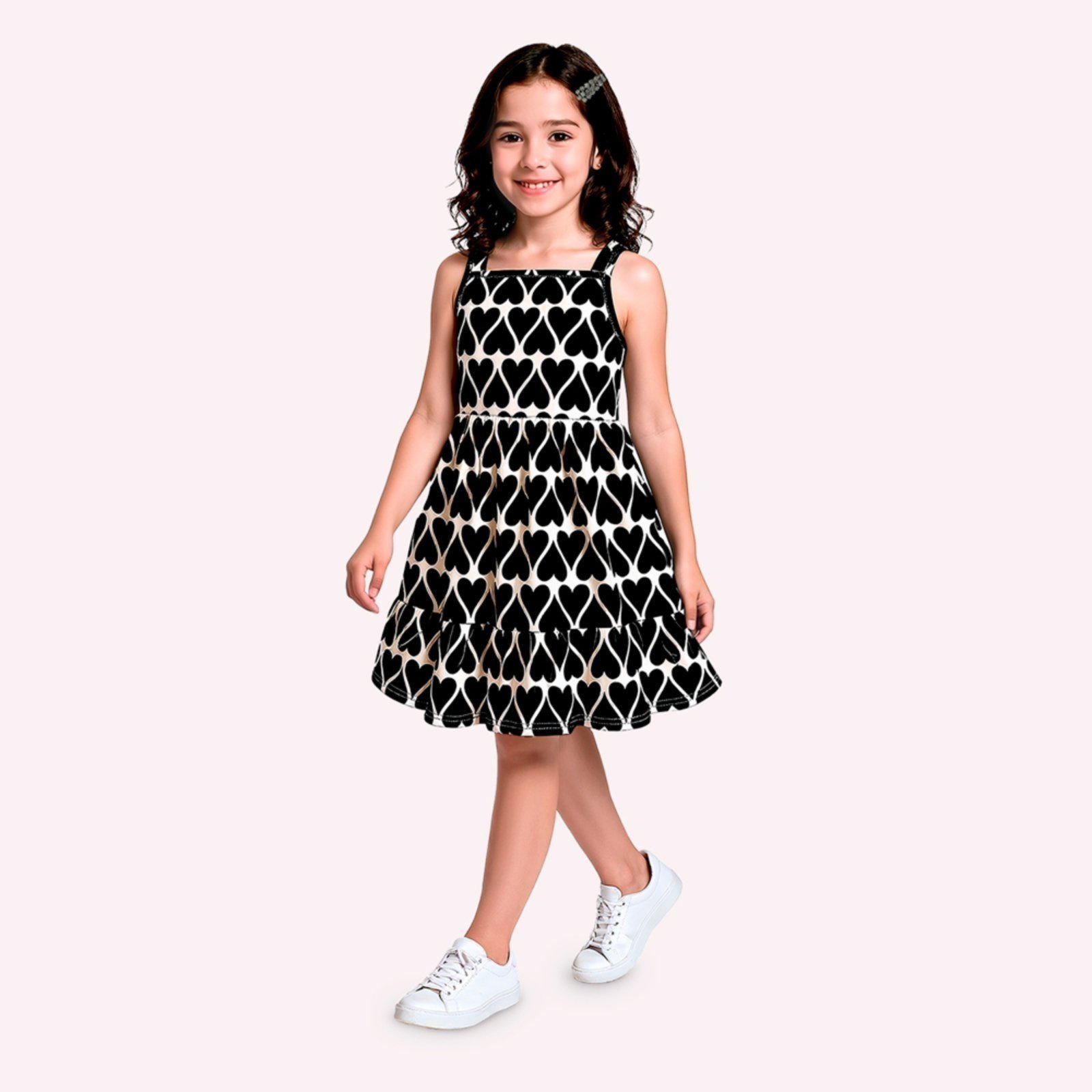 Infantil - Vestido Menina em Corações Kyly
