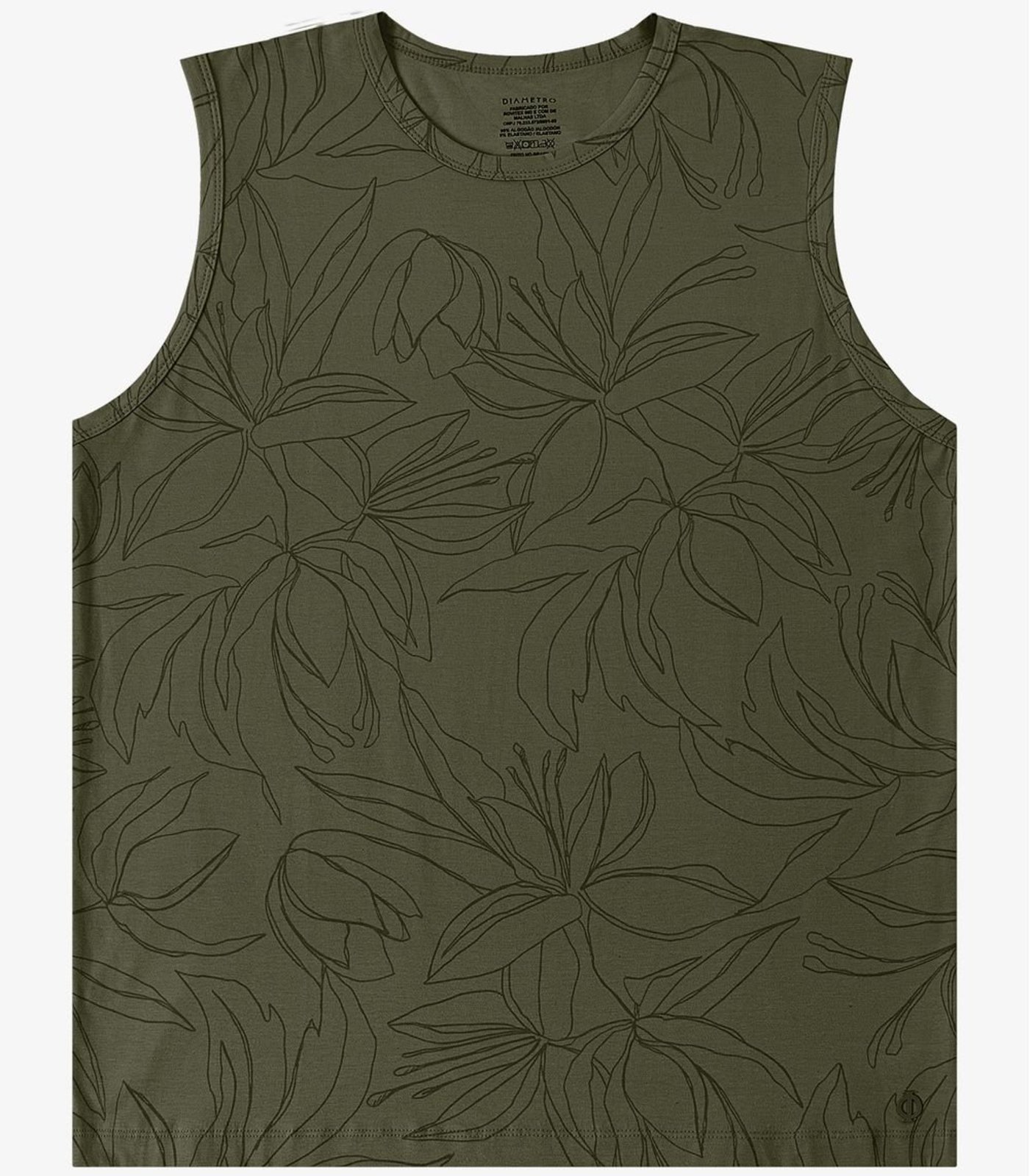 Regata Masculina Cotton Leve Estampada Diametro Verde