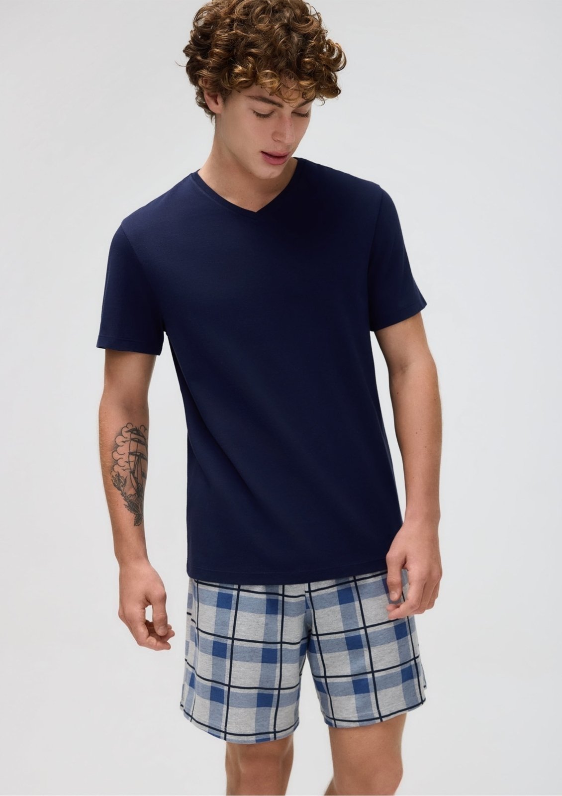 Pijama Curto Masculino Com Samba Canção Hering