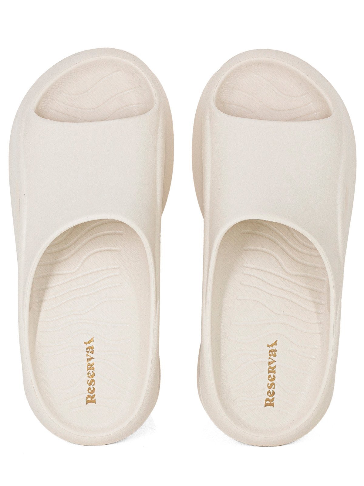 Chinelo Masculino Slide Reserva Thunder Confortável Borracha Premium Branco Off White