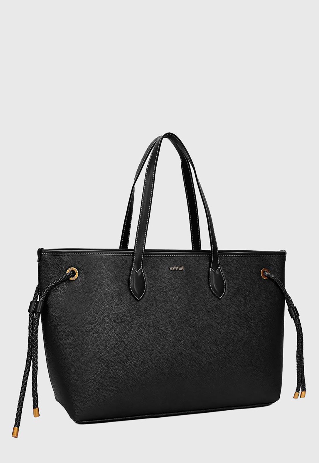 Bolsa Grande Santa Lolla Tote Detalhe Texturizado Preto