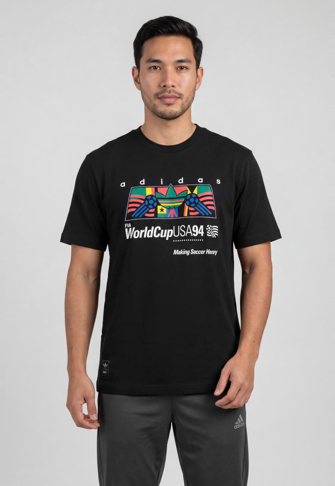 Camiseta Masculina adidas Originals Estampa Copa do Mundo 1994 Preta