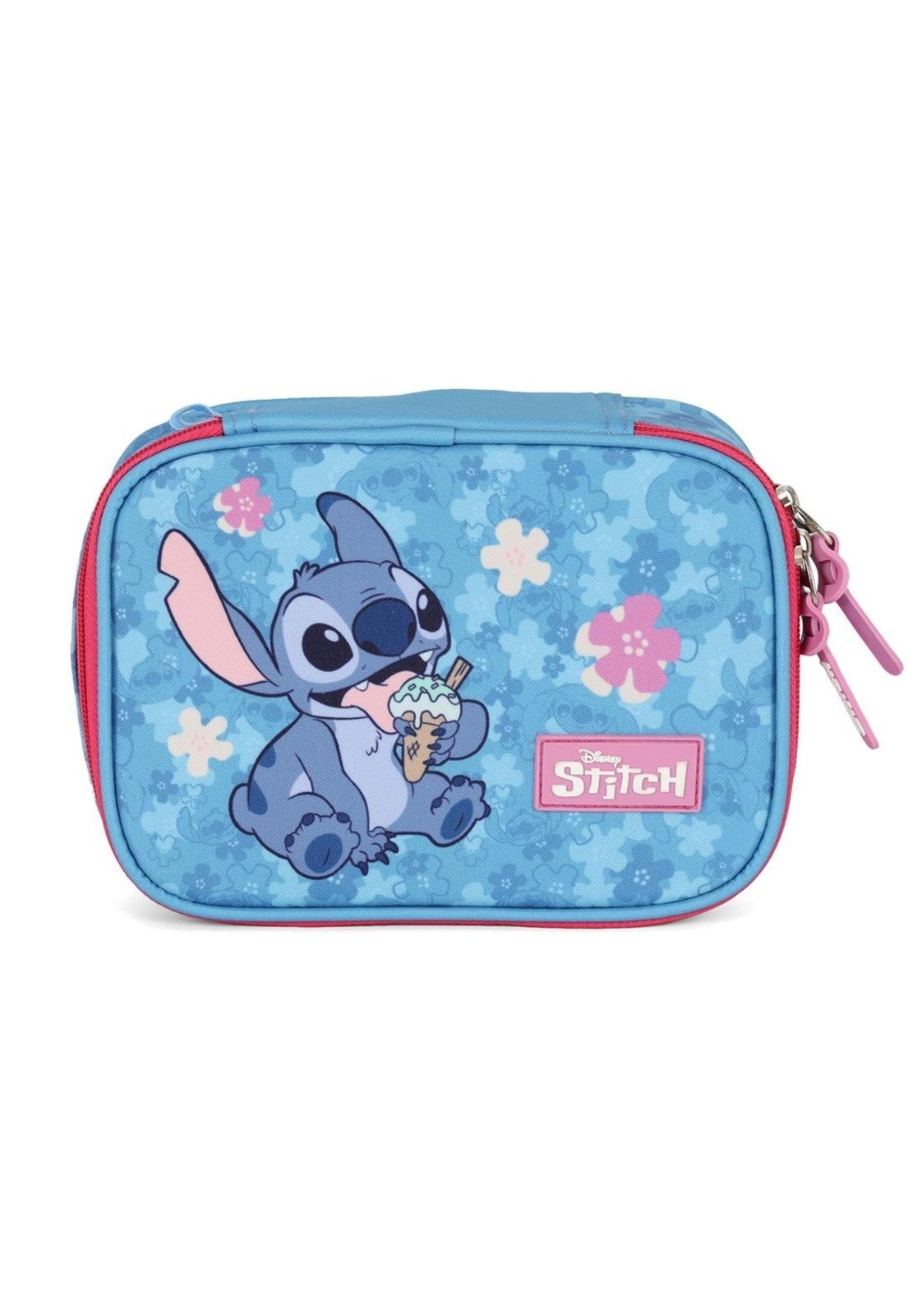 Vista 2 Infantil - Estojo Box Juvenil Médio 100 pens Stitch e Angel Disney Luxcel rosa Luxcel rosa