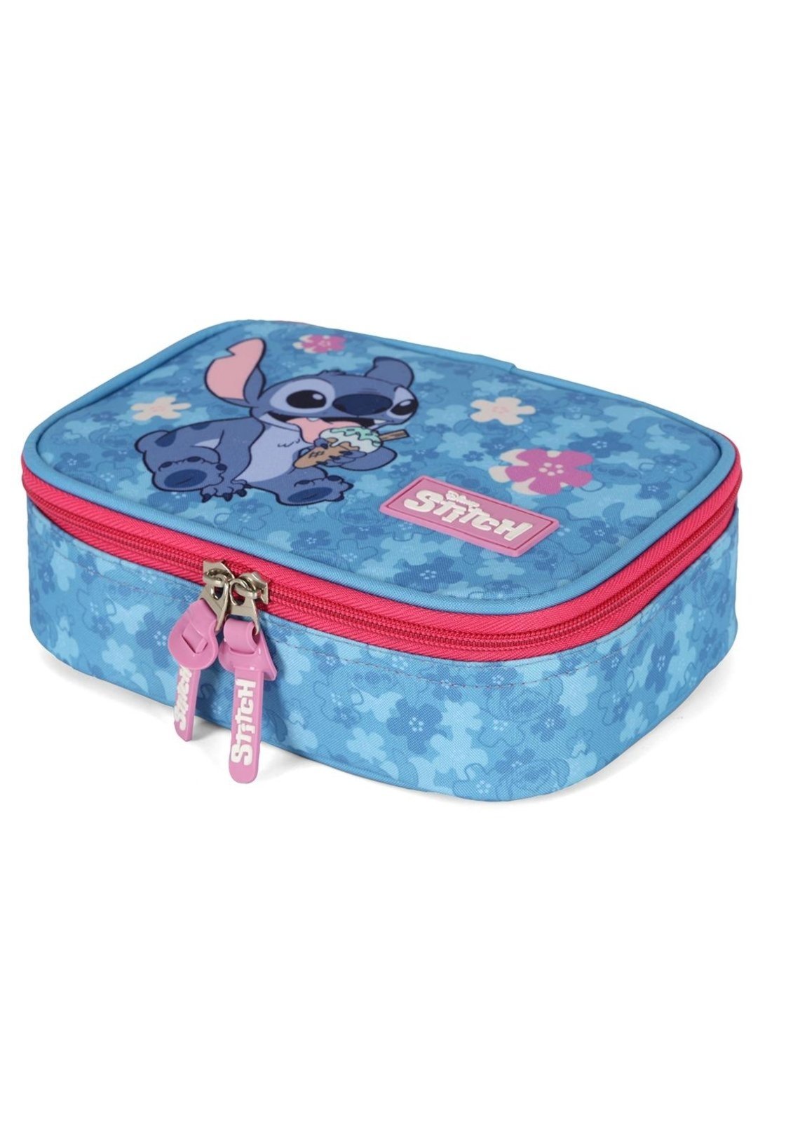 Vista 3 Infantil - Estojo Box Juvenil Médio 100 pens Stitch e Angel Disney Luxcel rosa Luxcel rosa