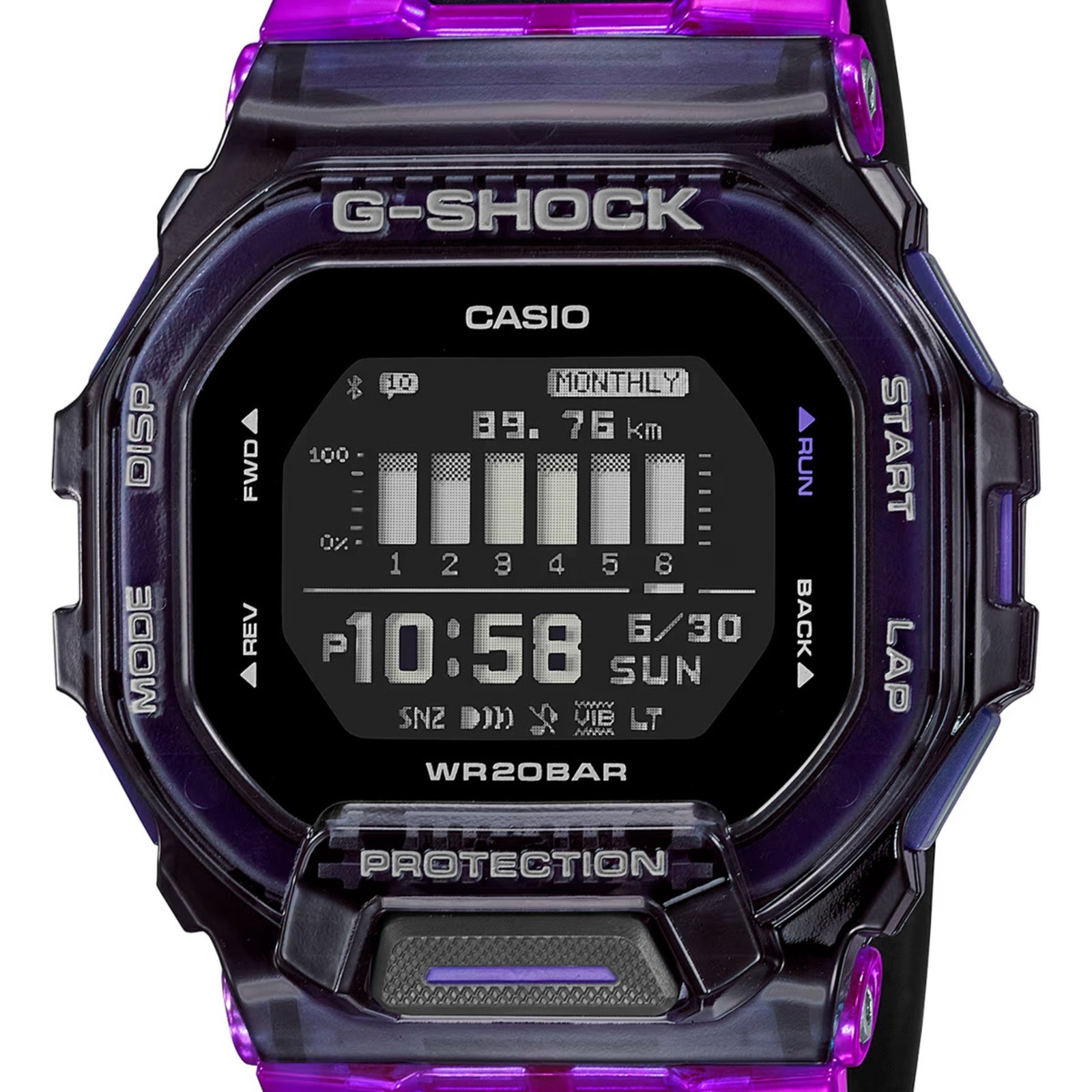 Vista 3 Relógio Casio G-Shock Digital GBD-200SM-1A6DR preto Casio preto