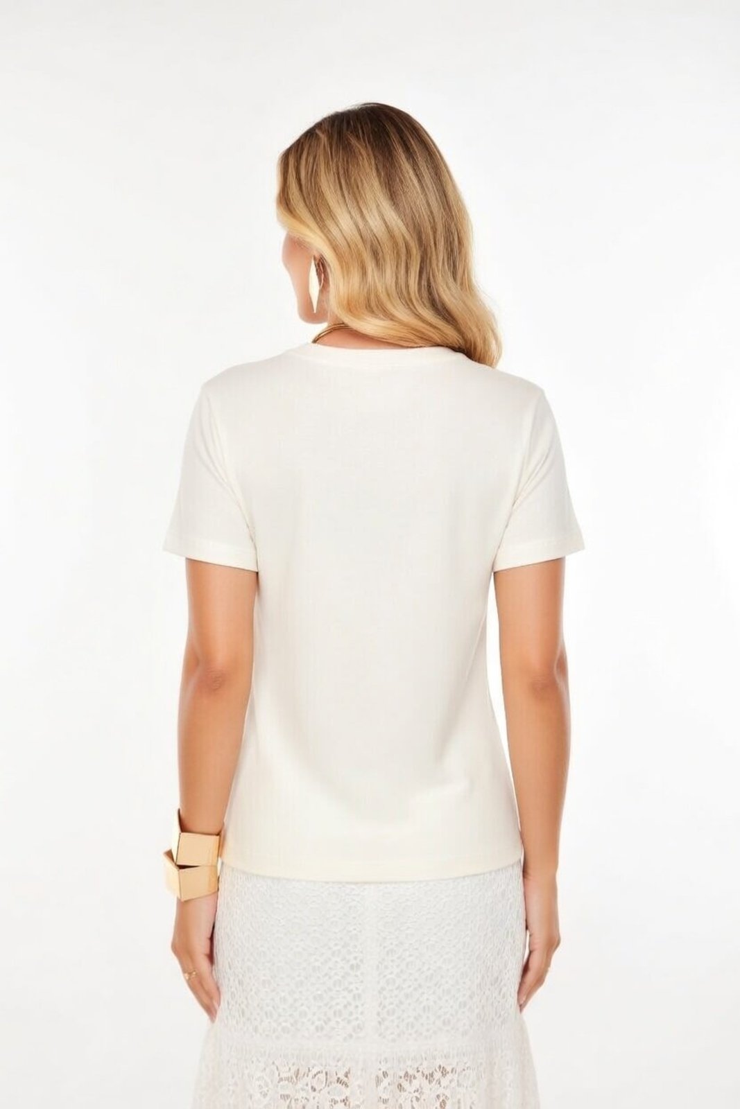 Vista 3 T-Shirt D Bell Outlet Fashion Tshirt Especial Foil - Paz Respeito Gratidão Off- White off-white white D BELL OUTLET FASHION off-white white