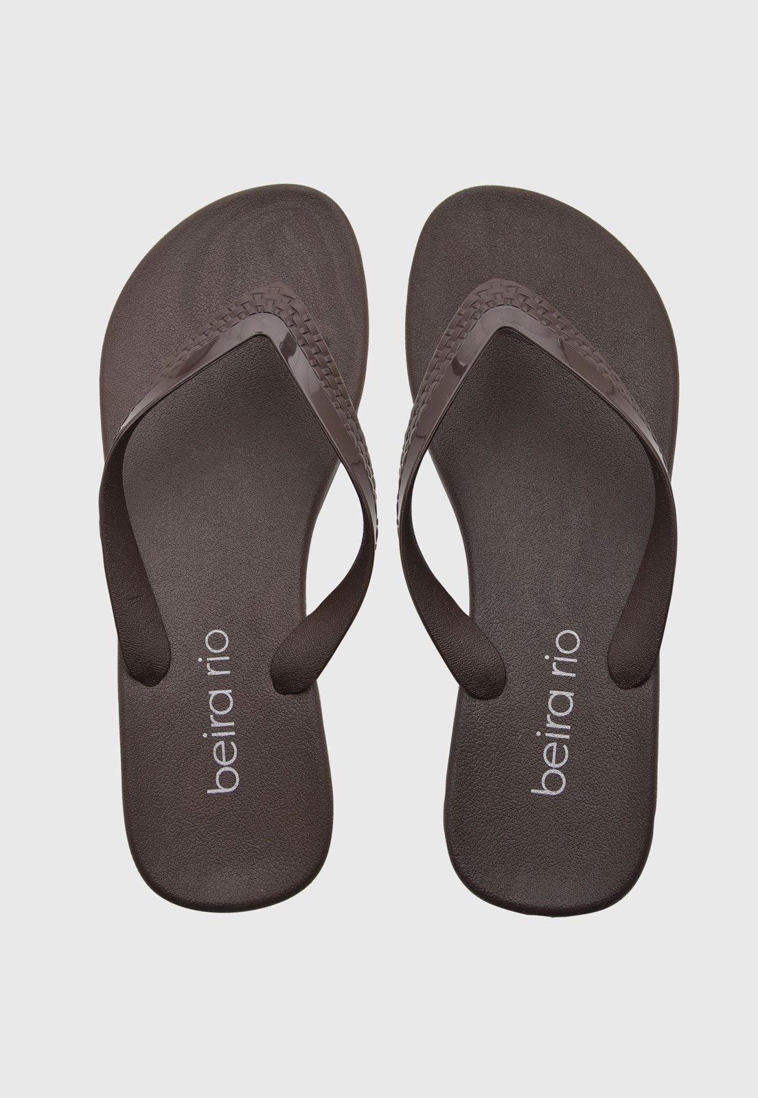 Chinelo Feminino Beira Rio Tiras Dedo Marrom