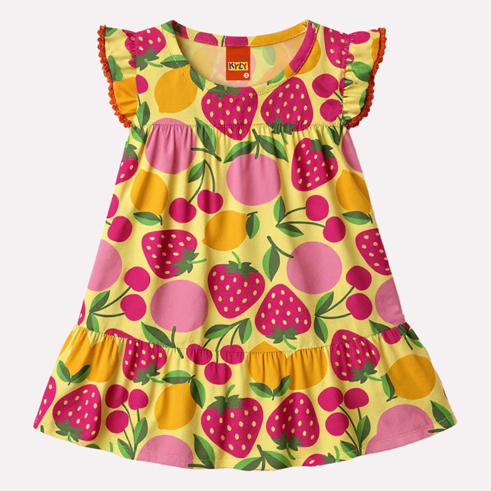 Infantil - Vestido Menina Frutas Kyly