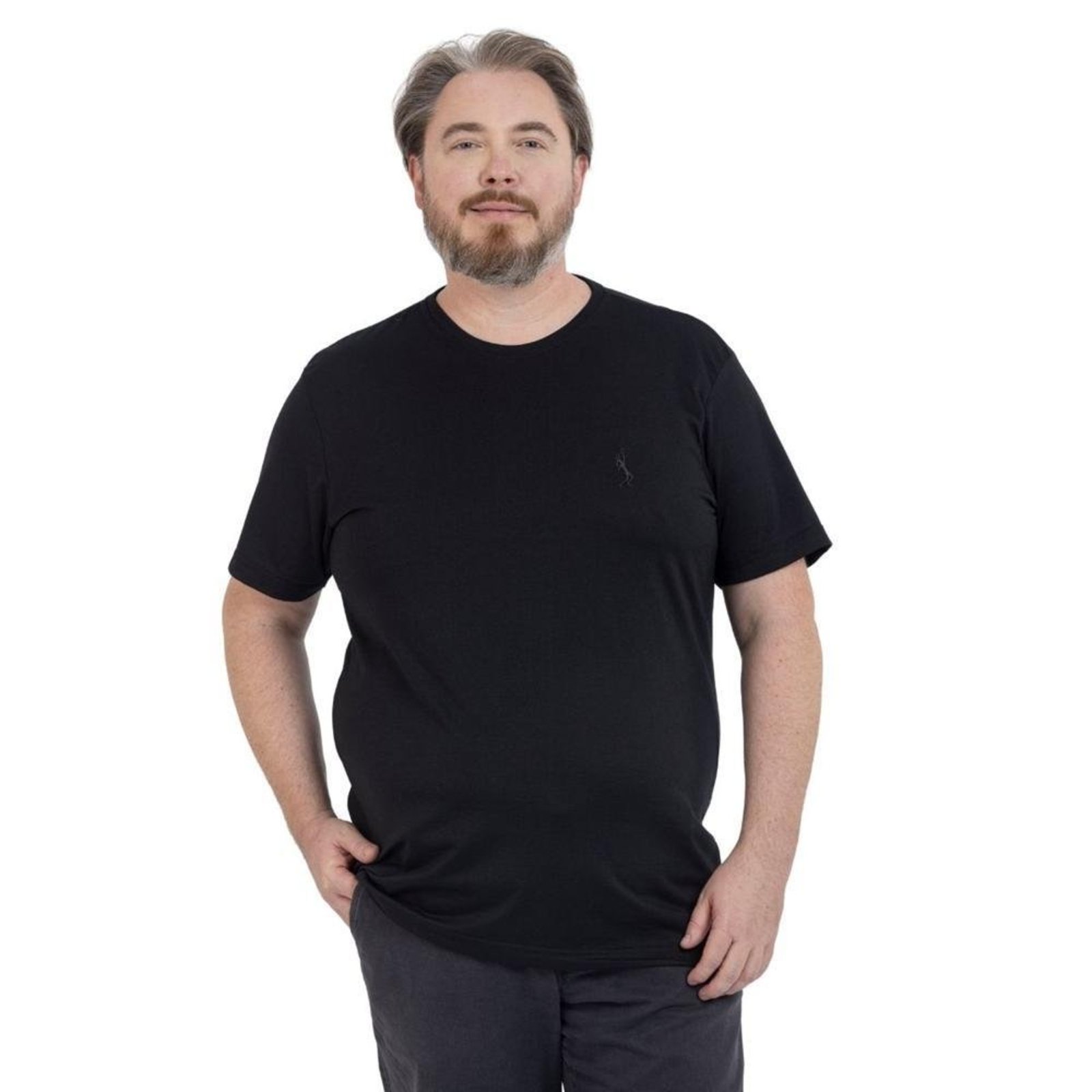 Camiseta Plus Size Básica Casual Masculina Confortável em Malha Leve