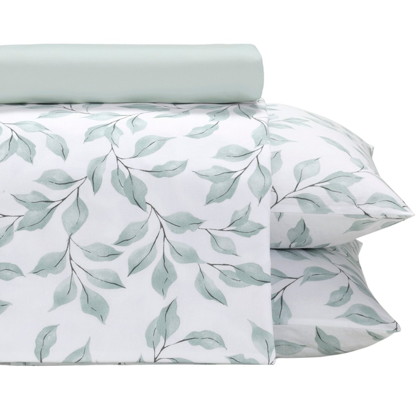 Jogo Cama Queen 150 Fios Dohler Valesca Folhagens Verde