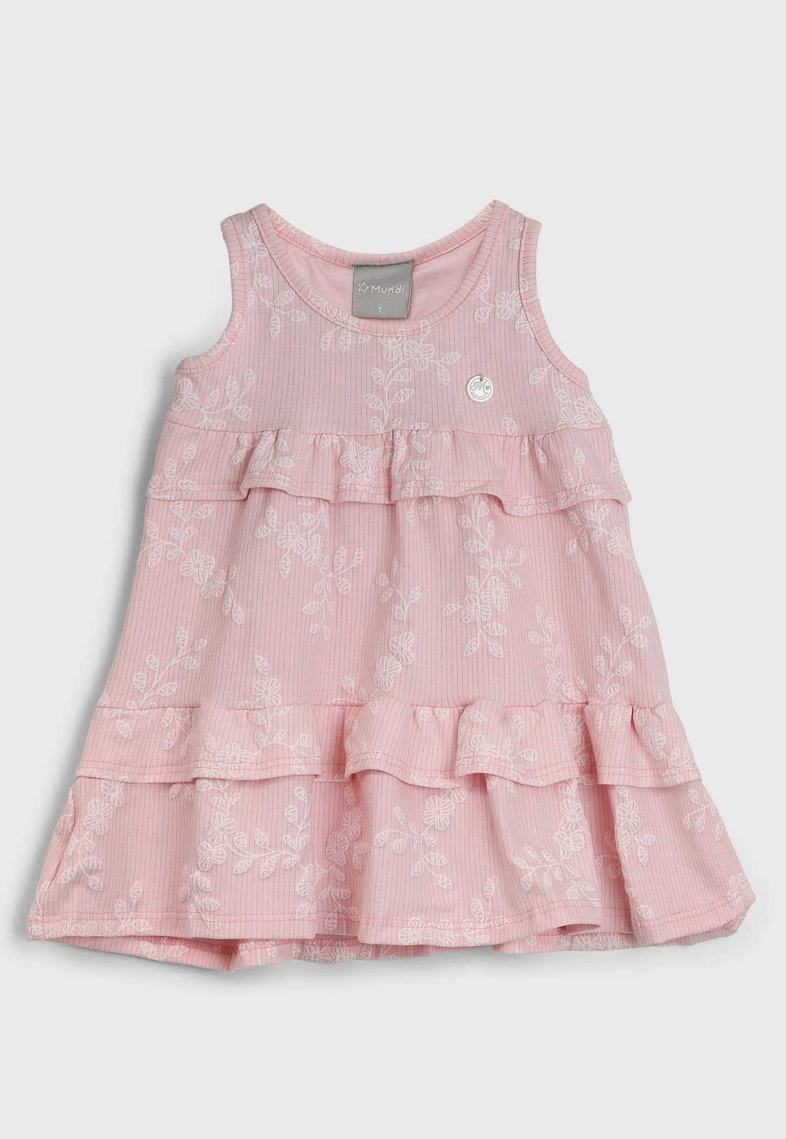 Vestido Brandili Mundi Floral Rosa Claro
