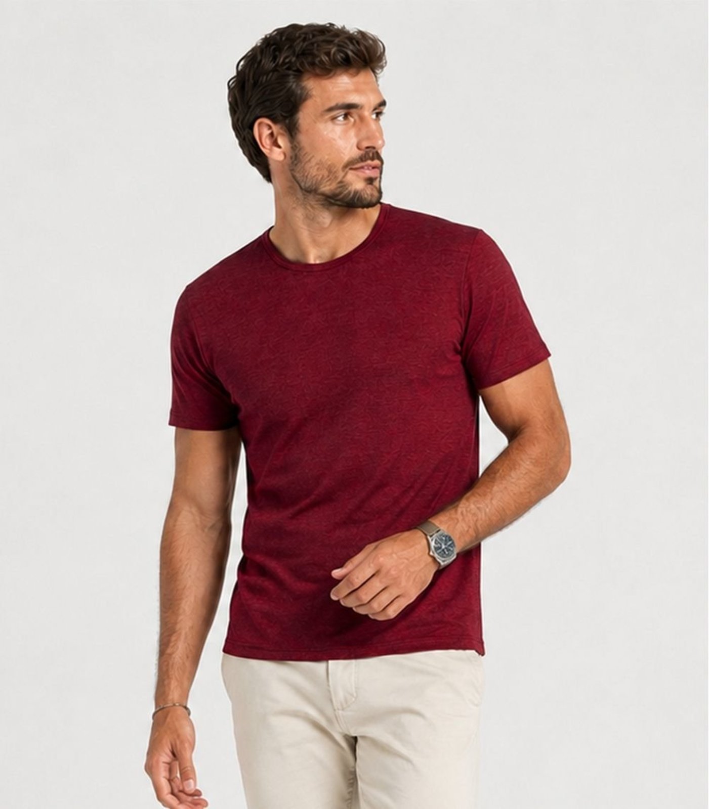 Camiseta Masculina Básica Em Malha Rover Select Vermelho
