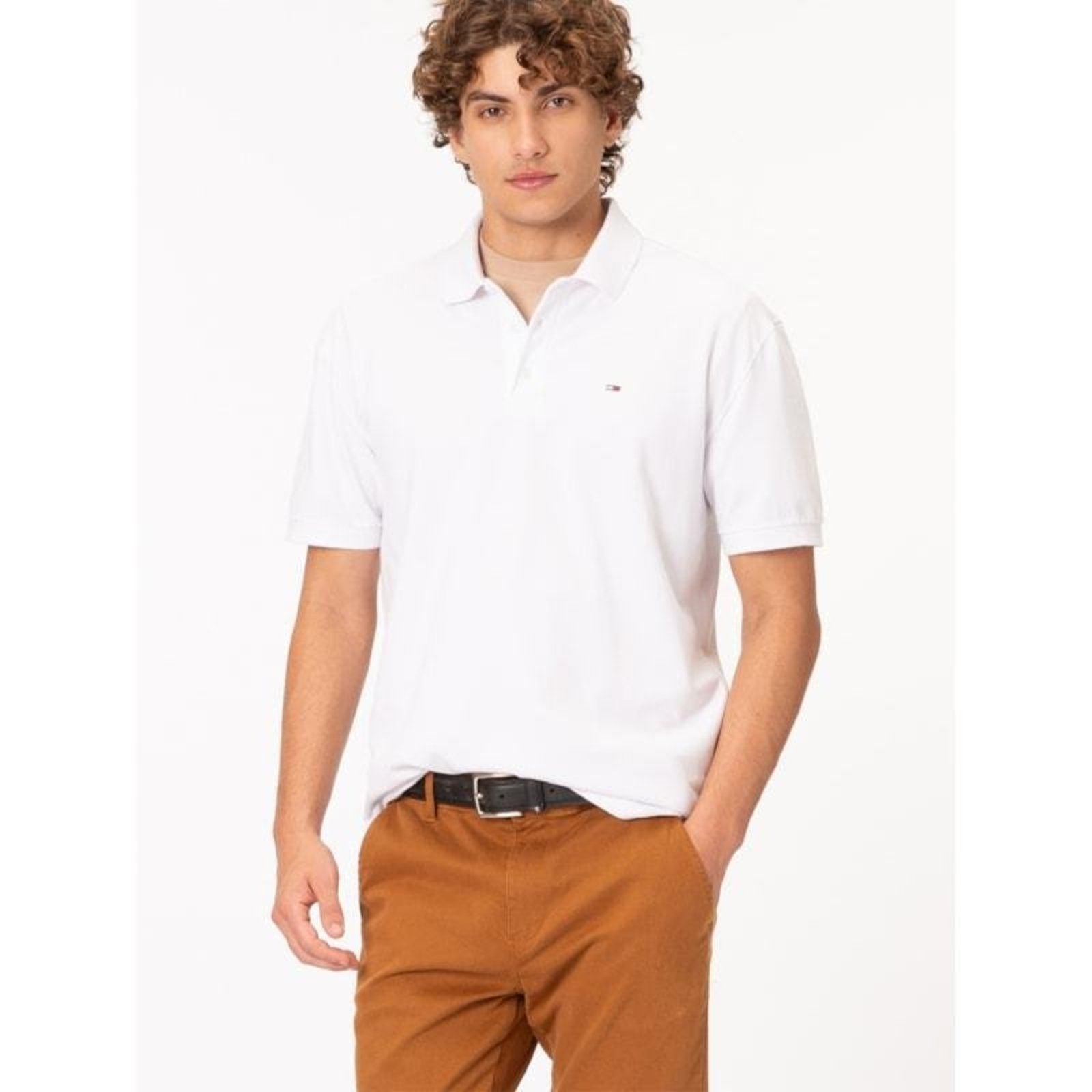 Polo Clássica Piquê Tommy Jeans Branco