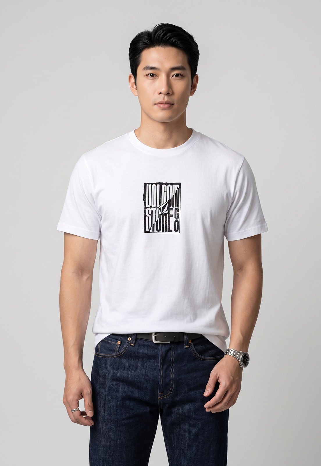 Camiseta Masculina Volcom Silk Exacto Branca