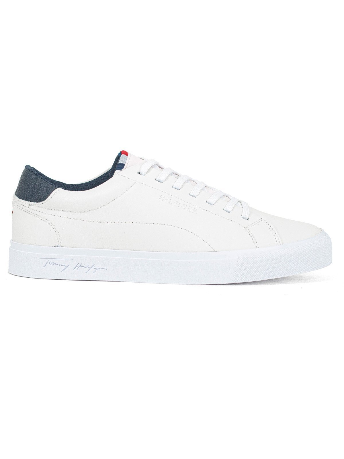 Tênis Masculino Tommy Hilfiger Clássico Greg 1A Couro Premium Branco White