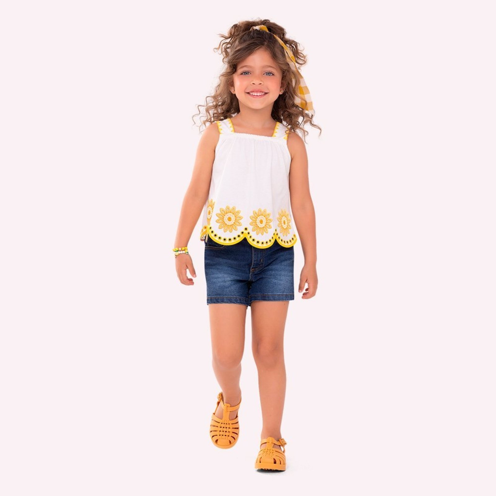 Infantil - Blusa Cropped Menina com Corte a Laser Nanai