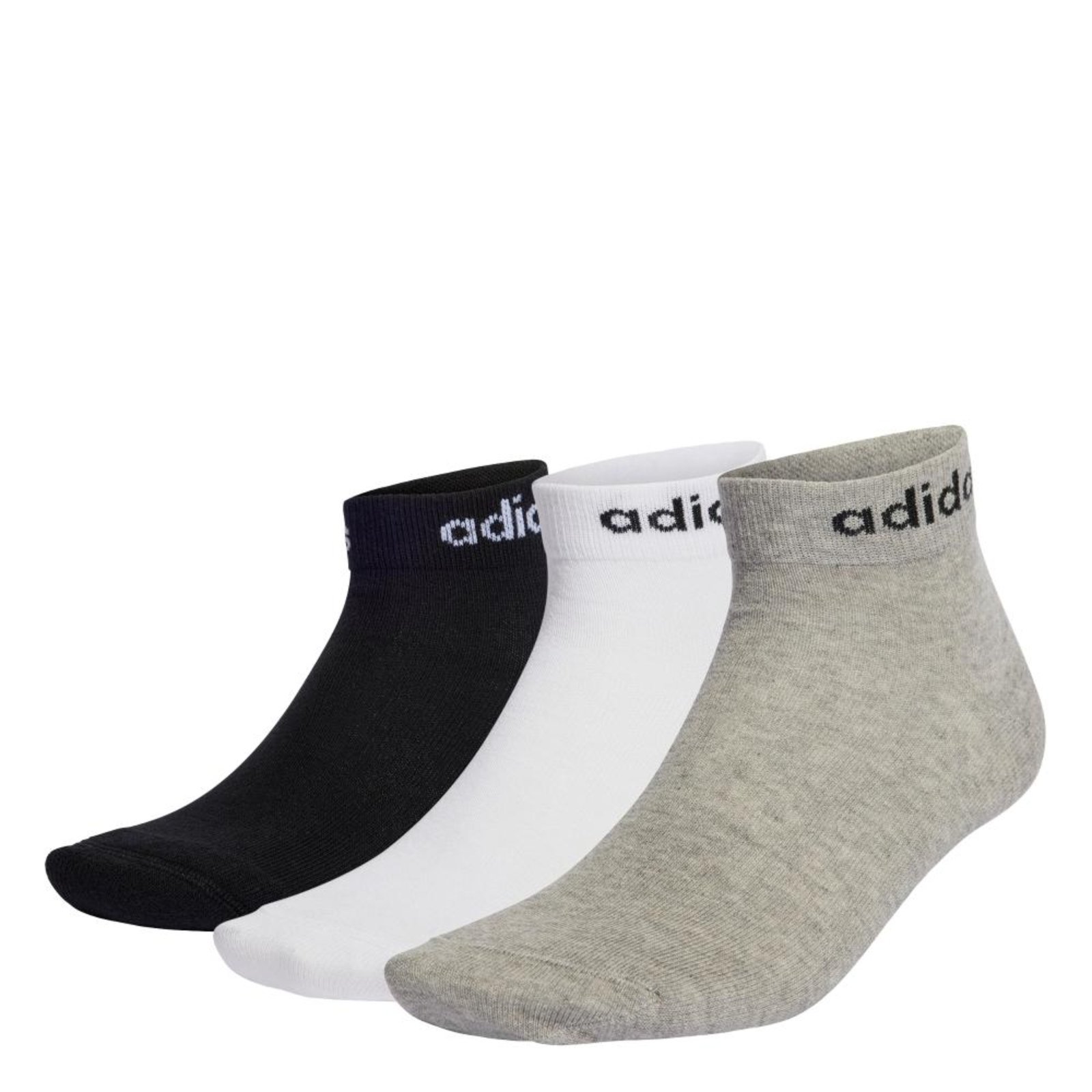 Meias Finas Linear Ankle 3 Pares Adidas Performance Preto - Miniatura 2