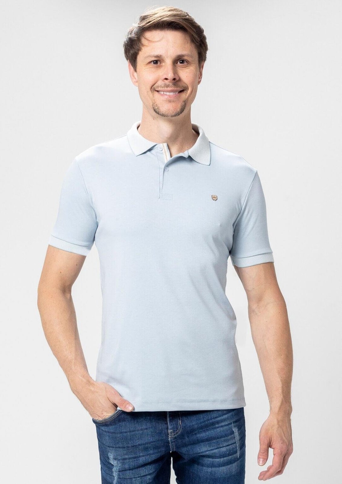 Camisa Polo Malha Premium | Pau a Pique Azul