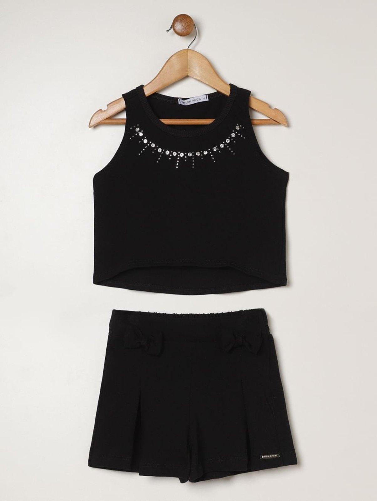 Infantil - Conjunto Curto Para Menina - PRETO