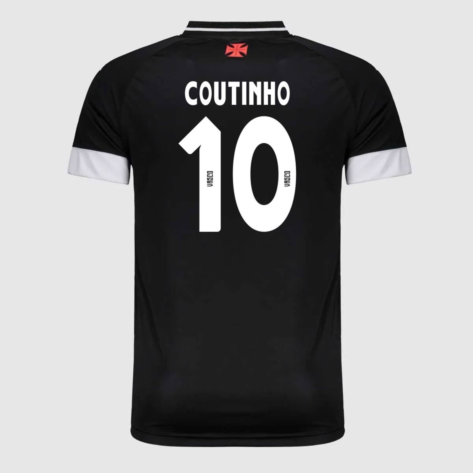 Vista 2 Camisa Kappa Vasco Supporter UP Preta 10 Coutinho preto Kappa preto