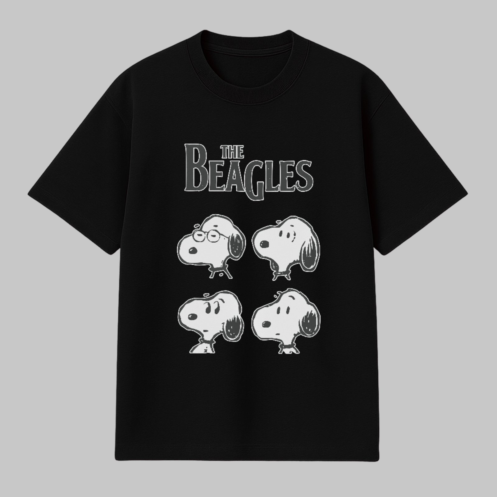 Camiseta Básica The Beagles Snoopy Unissex Preto