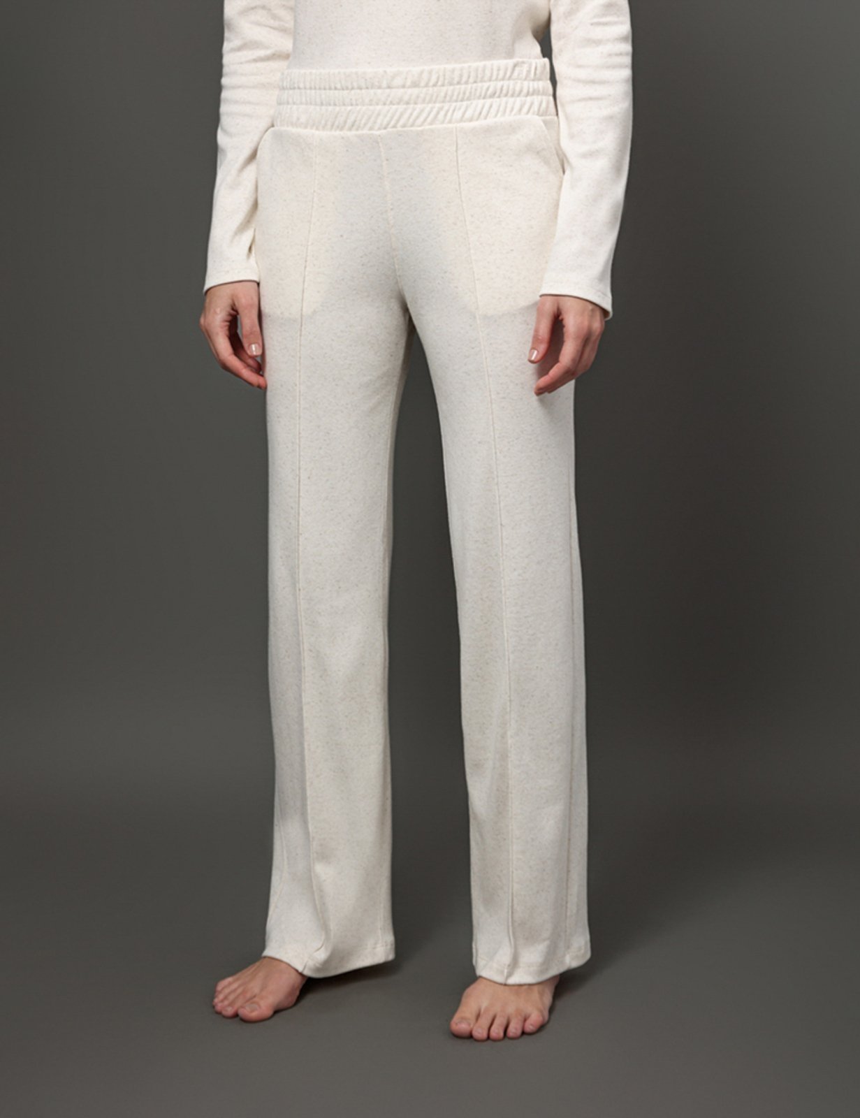 Calça Feminina Nervura Linen Calvin Klein Underwear – Off White Calvin Klein Jeans