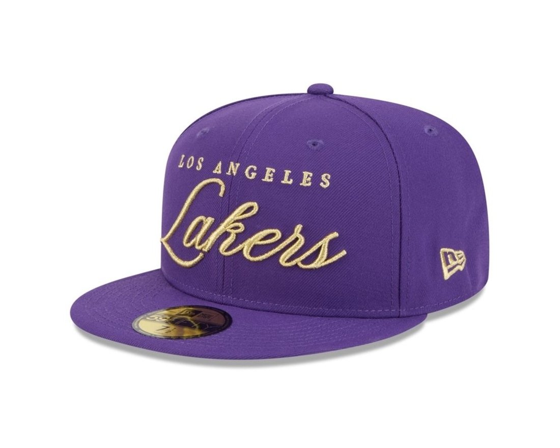 Bone New Era 59FIFTY Los Angeles Lakers NBA All-Star Game Fan Pack Roxo