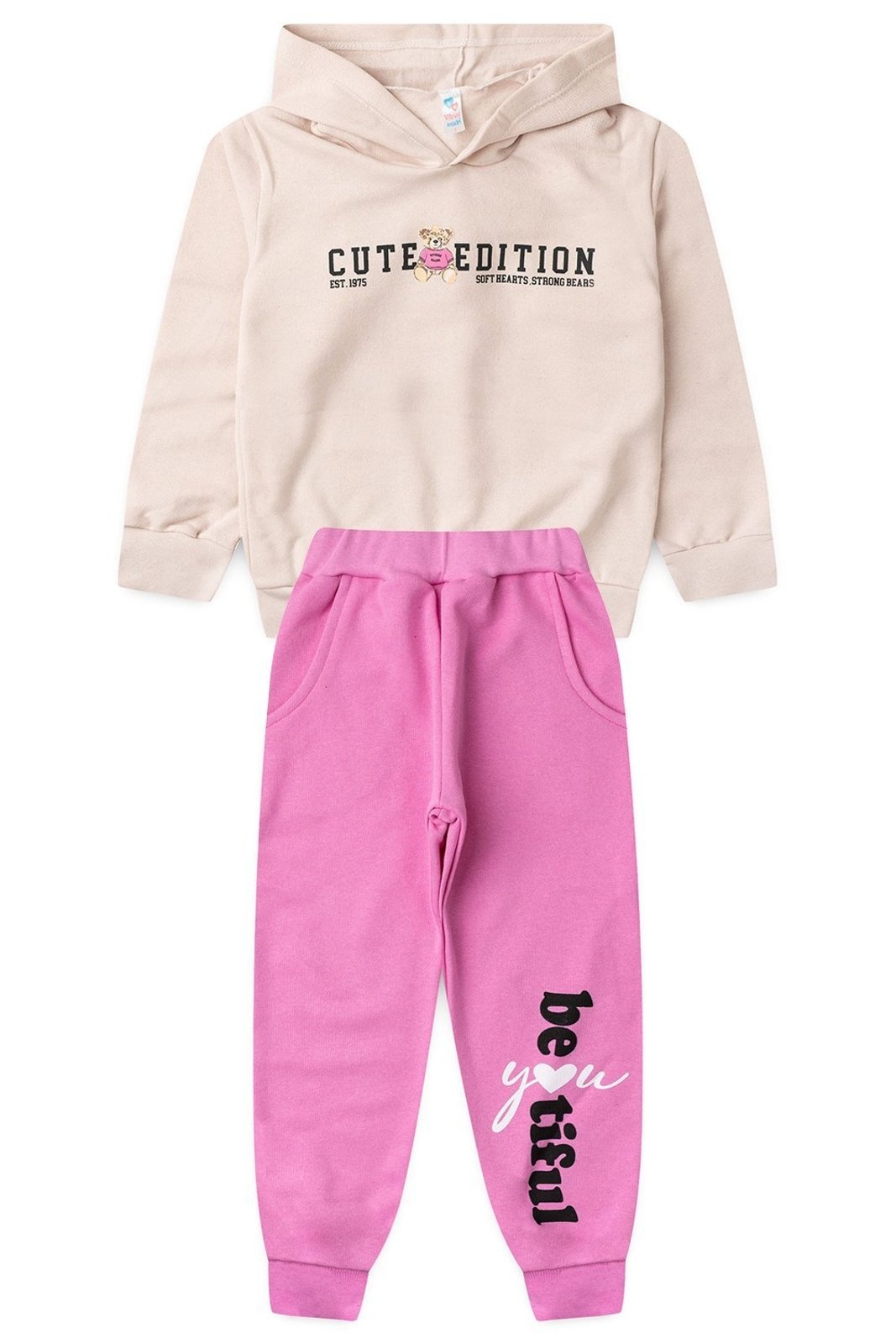 Infantil - Conjunto Moletom Menina c/ Bolso Beautiful Cute