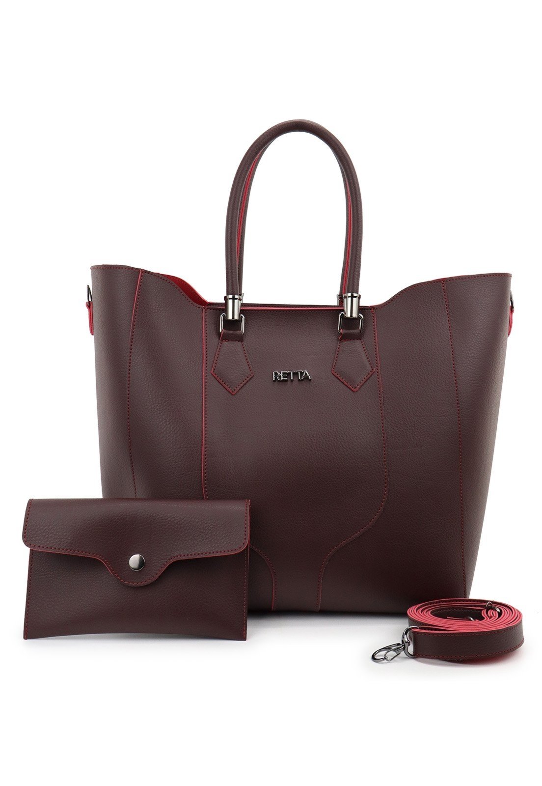 Bolsa Feminina Luxo com Carteira e Alças Duplas Espaçosa