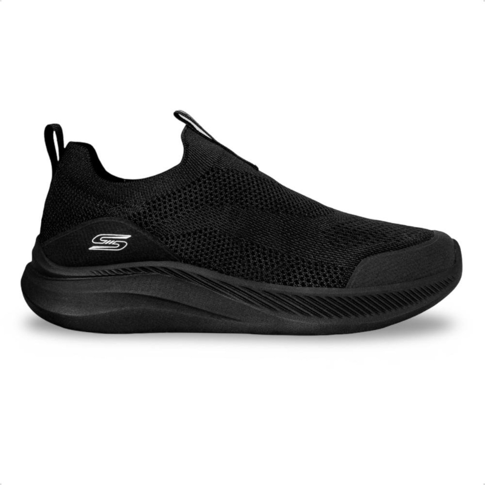 Tênis Skechers Masculino Slip on Bobs Moda Flex Broad Acre Preto