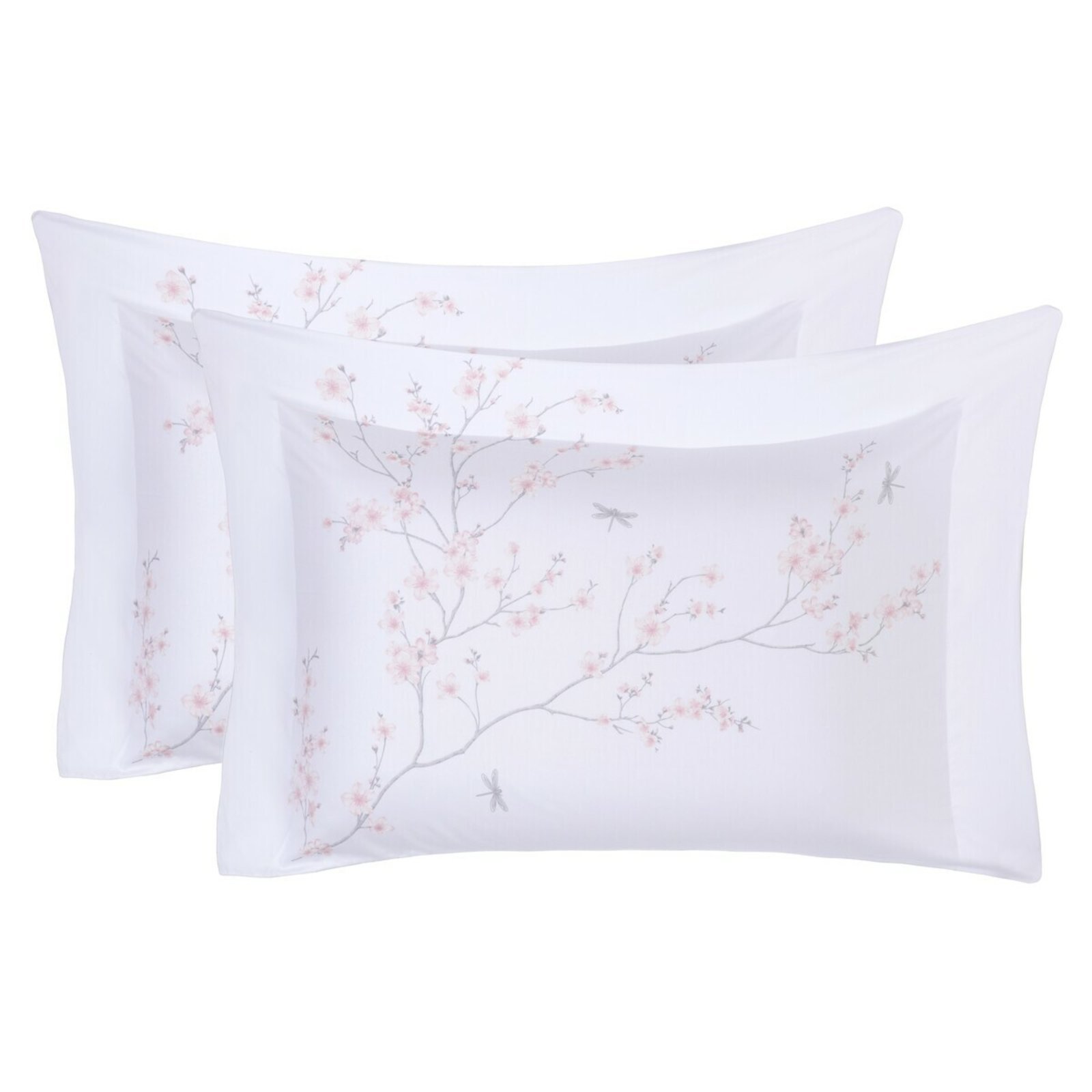 Vista 2 Kit 2 Fronhas 300 Fios Naturalle Flor de Cerejeira Rosa Naturalle Fashion branco/rosa rosa Naturalle Fashion branco/rosa rosa