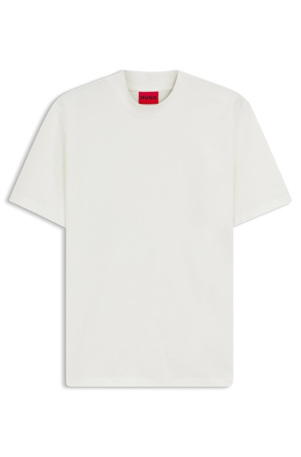 Camiseta De Ajuste Slim Em Algodão Com Colarinho Mandarim