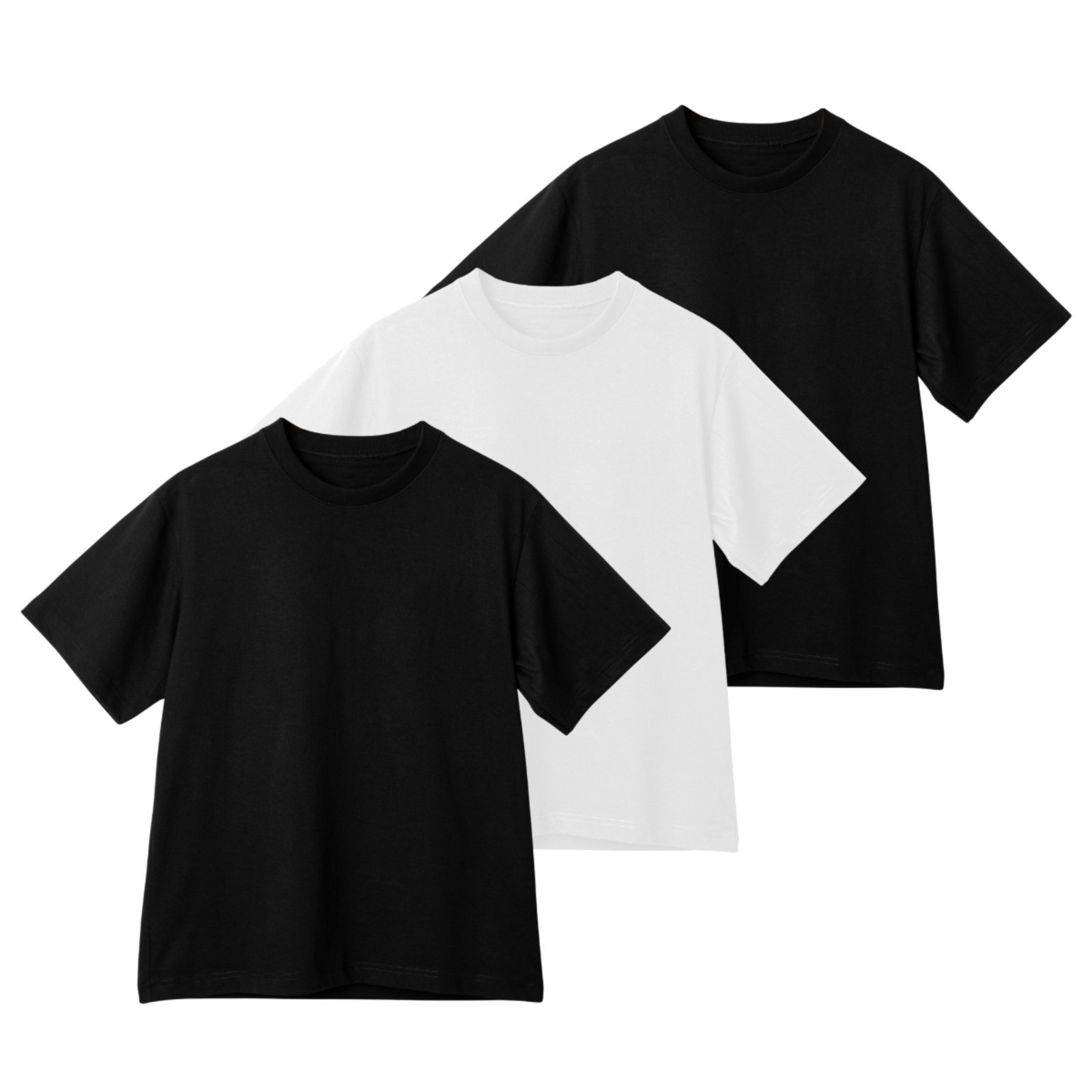Kit 3 Camiseta Oversized de Algodão Masculina Ideal para Academia e Esportes Gola Redonda Lisa
