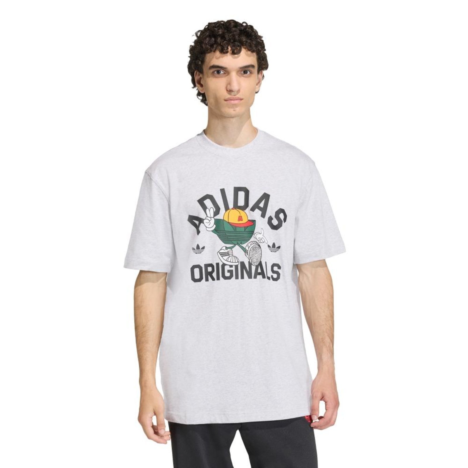 Camiseta PERSONAGEM SÉRIE TREFOIL adidas Originals Cinza