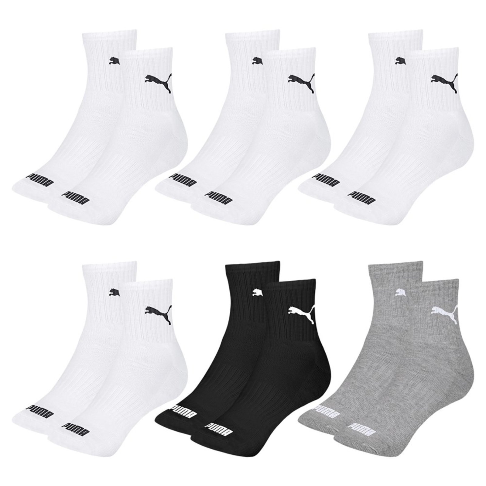 Kit 6 Pares de Meias Puma Cano Médio Esportiva Feminino