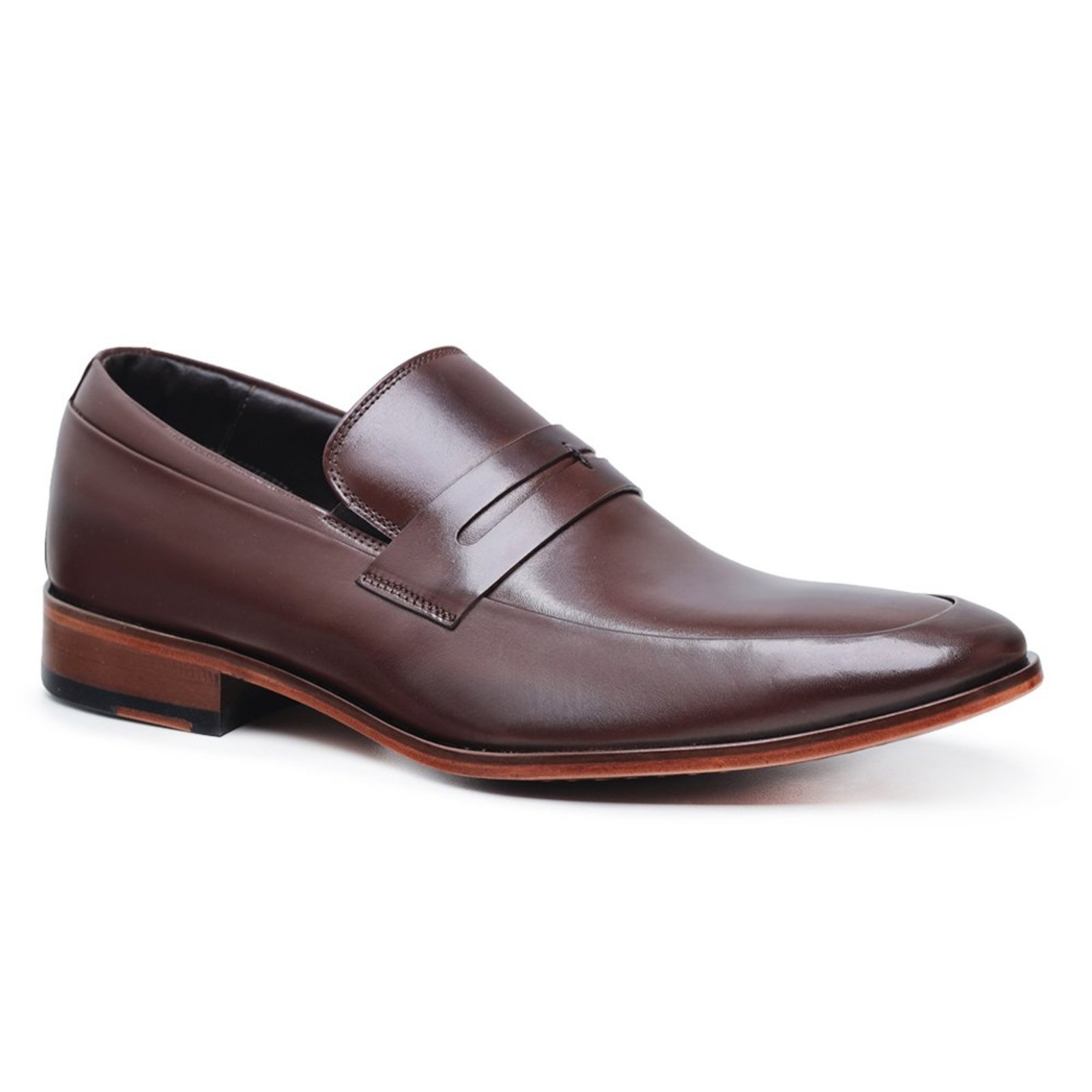 Sapato Social Loafer Penny Masculino Malbork em Couro Liso Marrom 2009M